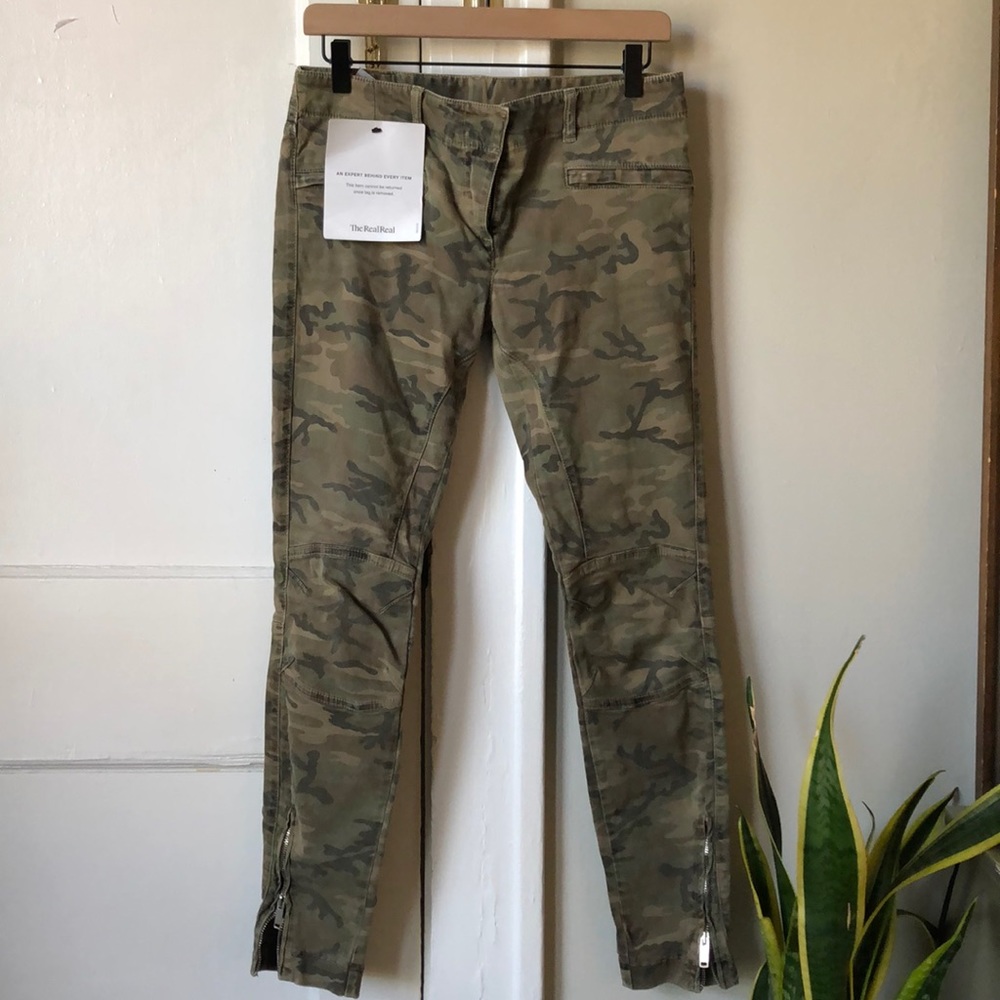 R 13 MOTO pant size 27 green camouflage